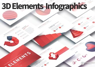 35页11种配色3D立体图形图表keynote模板 - 顶尖PPT