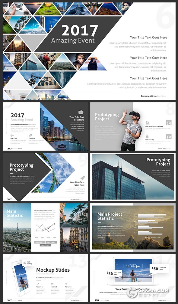 240页欧美高逼格PPT模板31种配色主题 - 顶尖PPT