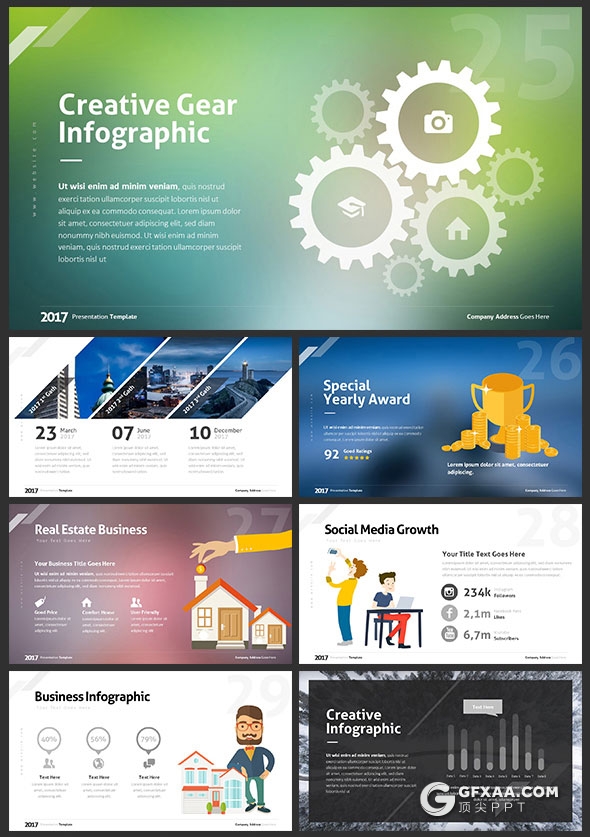 240页欧美高逼格PPT模板31种配色主题 - 顶尖PPT