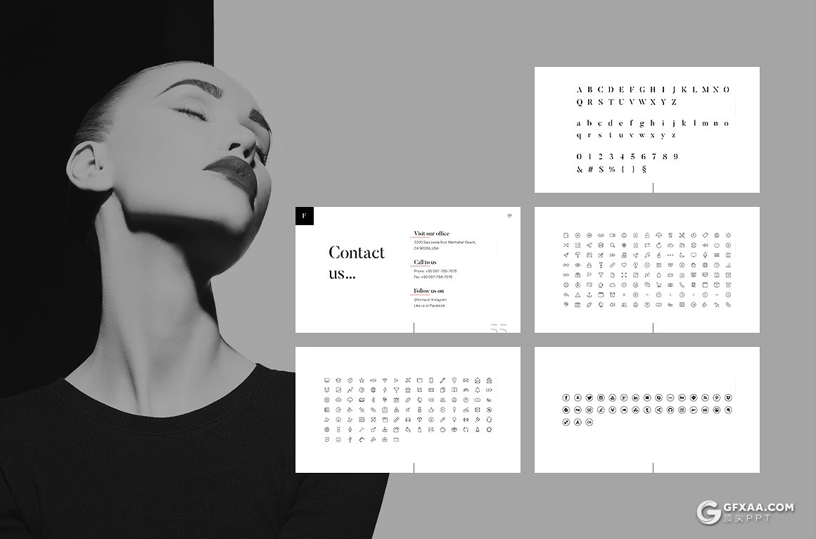 59页简约艺术杂志风格PPT模板 - 顶尖PPT