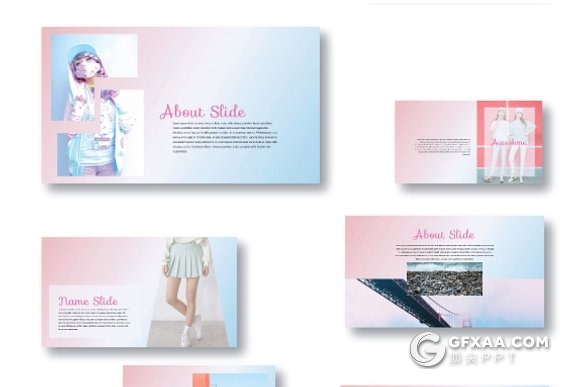 50页粉嫩配色时尚文艺风格keynote模板 - 顶尖PPT