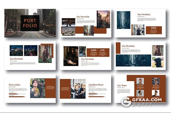 简约棕色系商务图片展示keynote买平板 - 顶尖PPT