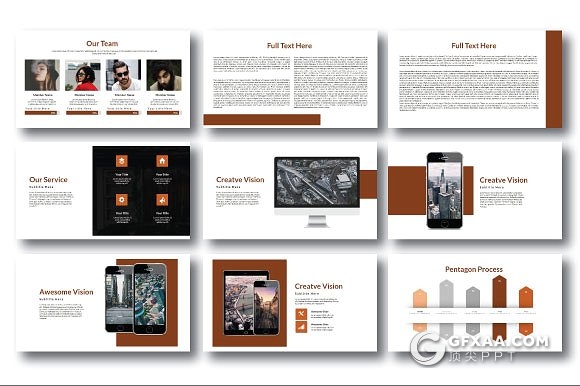 简约棕色系商务图片展示keynote买平板 - 顶尖PPT