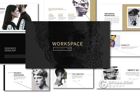 50页工作成果展示人员介绍PPT模板 - 顶尖PPT