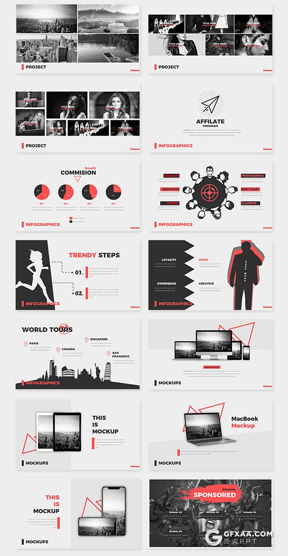 100页创意图形时尚杂志风格PPT模板 - 顶尖PPT