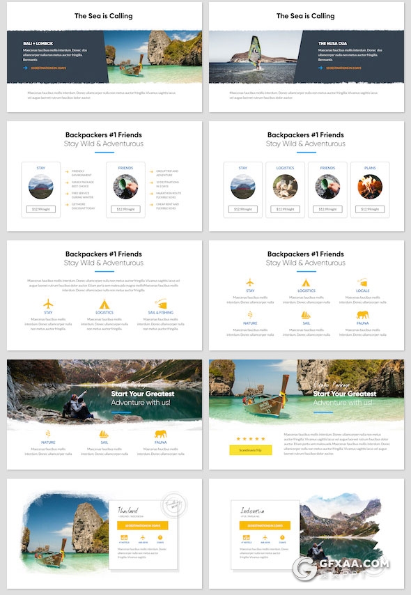 72页旅游业务介绍度假风景展示keynote模板 - 顶尖PPT