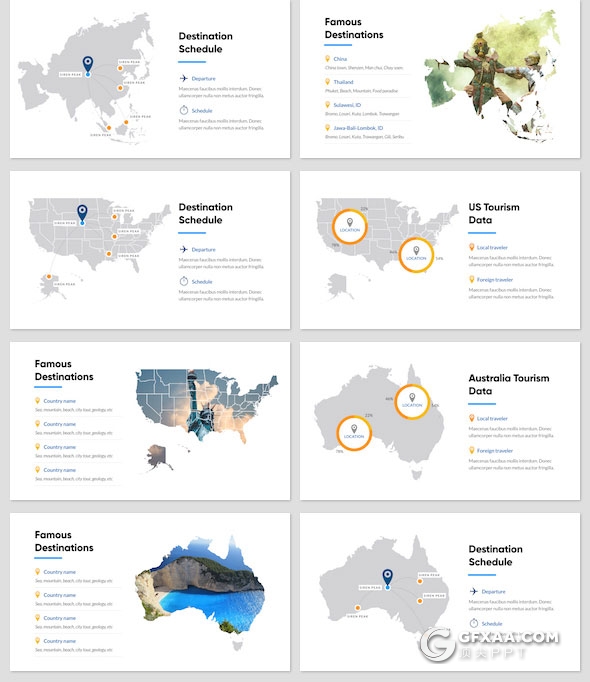 72页旅游业务介绍度假风景展示keynote模板 - 顶尖PPT