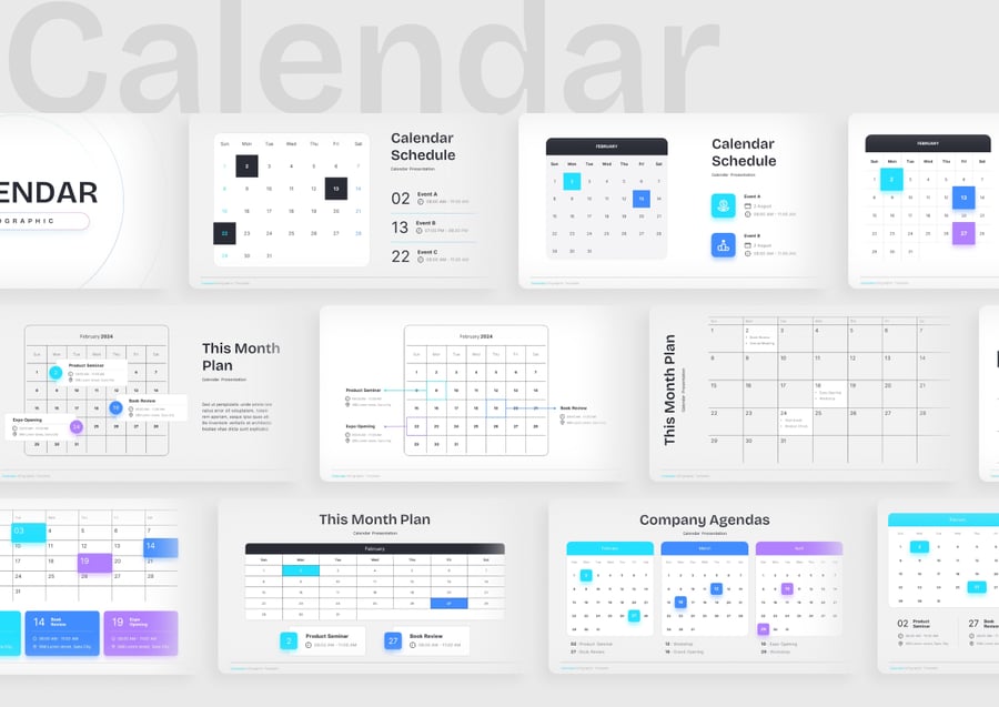 工作时间规划议程图表PPT模板 - 顶尖PPT
