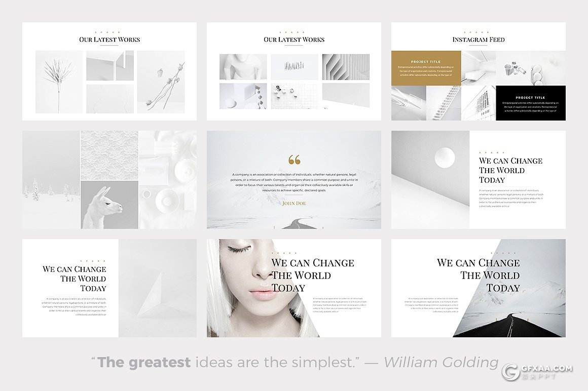 66页简约大气时尚杂志风格PPT模板 - 顶尖PPT