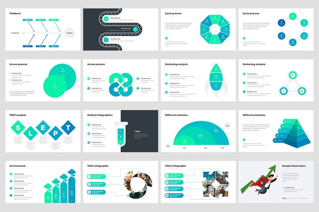 投资者创意解决方案信息图形PPT模板 - 顶尖PPT