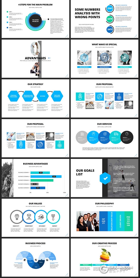 234页欧美商务总结汇报多用途PPT模板13种配色 - 顶尖PPT