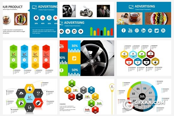 90页精美多色搭配设计企业商务通用PPT模板 - 顶尖PPT