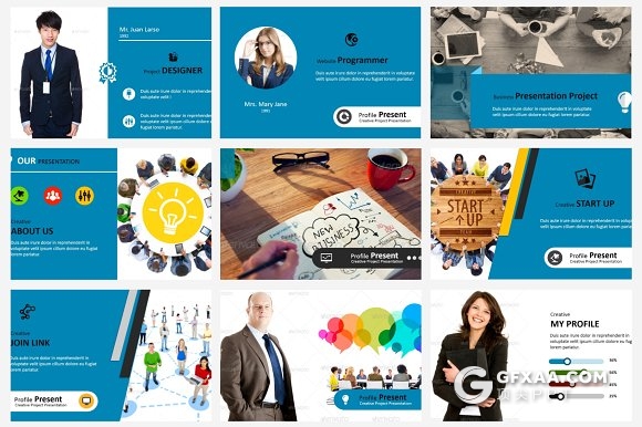 90页精美多色搭配设计企业商务通用PPT模板 - 顶尖PPT