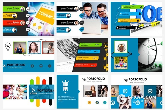 90页精美多色搭配设计企业商务通用PPT模板 - 顶尖PPT