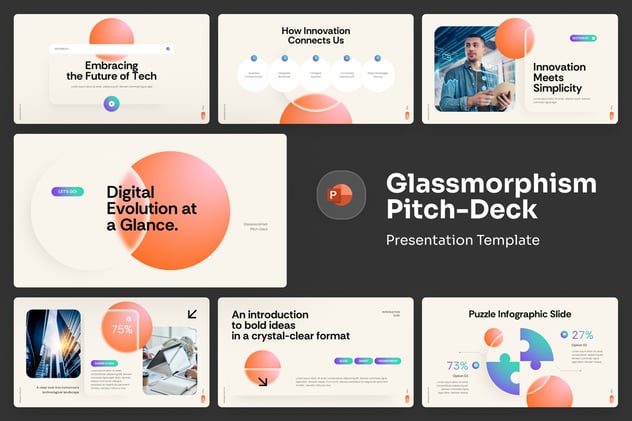 玻璃质感商务商业风格PPT模板 - 顶尖PPT