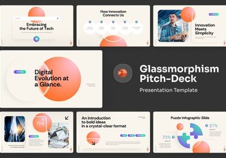玻璃质感商务商业风格PPT模板 - 顶尖PPT