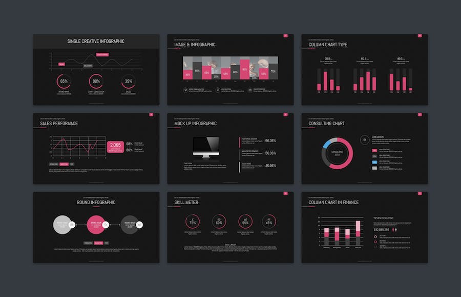 欧美创意黑底企业团队介绍商务通用PPT模板 - 顶尖PPT