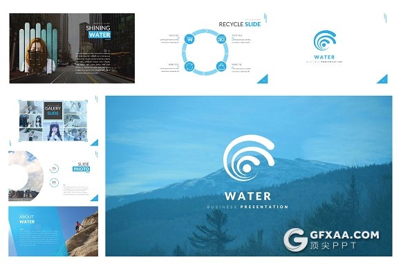 50页蓝色商务多用途PPT模板 - 顶尖PPT