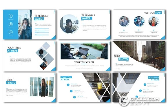 50页蓝色商务多用途PPT模板 - 顶尖PPT