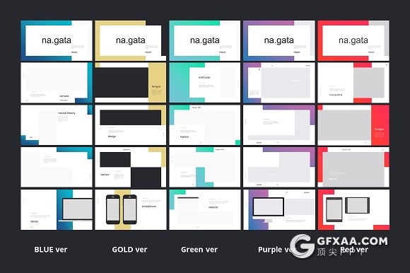 51页简约黄色边框通用PPT模板7种配色主题 - 顶尖PPT