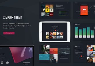 黑色企业团队介绍彩色图形图表PPT模板 - 顶尖PPT