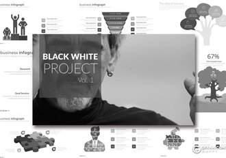 70页黑白灰商务多用途PPT模板第二版 - 顶尖PPT