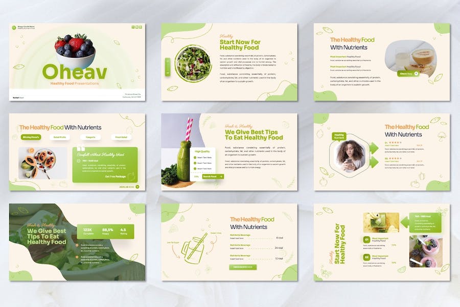 健康食品营养推介推广Keynote模板 - 顶尖PPT