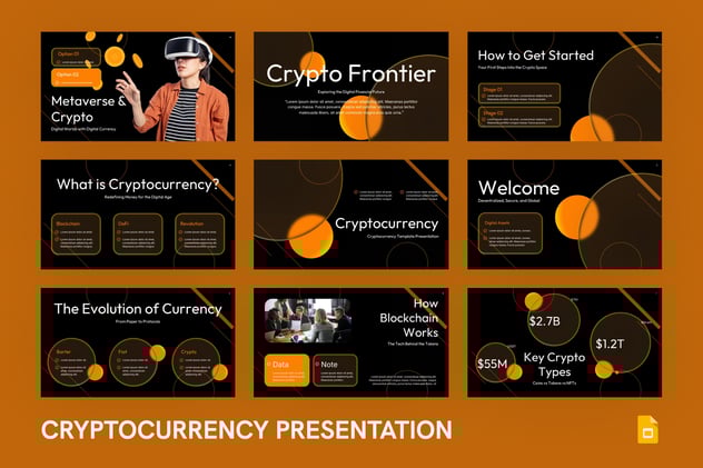 金融科技加密货币行业PPT模板 - 顶尖PPT