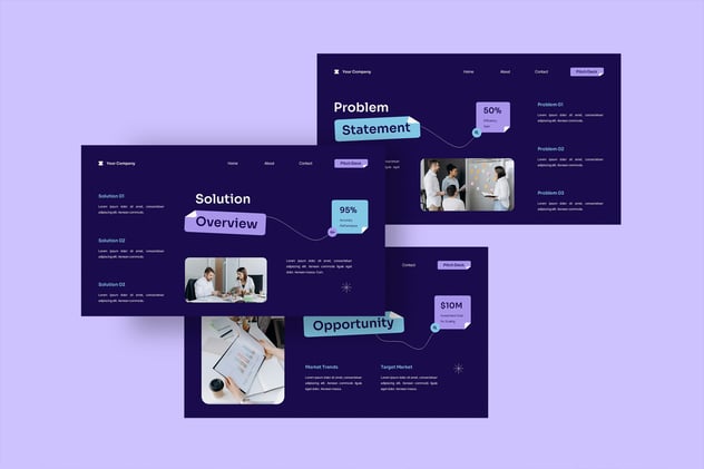 紫蓝色人工智能和机器学习演讲keynote模板 - 顶尖PPT