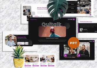 自由职业工作室项目推介PPT模板 - 顶尖PPT