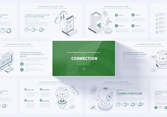网络连接插画图形PPT模板 - 顶尖PPT