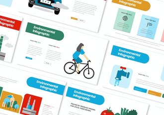 保护环境绿色出行垃圾分类信息图表PPT模板 - 顶尖PPT