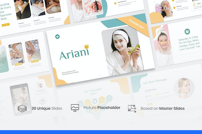 美容院水疗中心美容品牌PPT模板 - 顶尖PPT