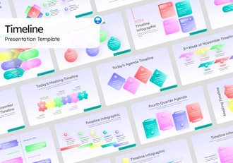 质感玻璃形态时间轴图形keynote模板 - 顶尖PPT