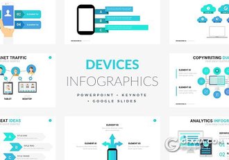 16页互联网设备信息图表展示keynote模板 - 顶尖PPT