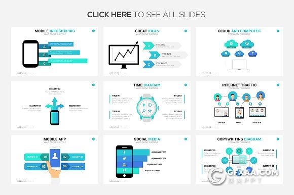 16页互联网设备信息图表展示keynote模板 - 顶尖PPT