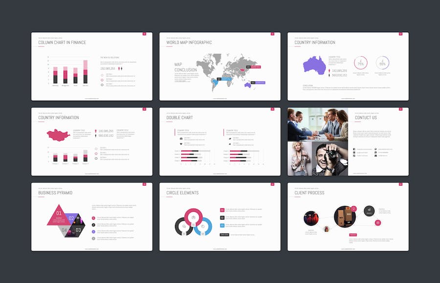 欧美创意黑底企业团队介绍商务通用PPT模板 - 顶尖PPT