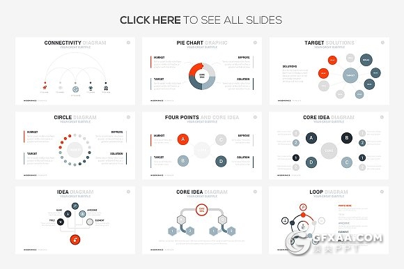 34页互联网络信息图形图表PPT模板 - 顶尖PPT