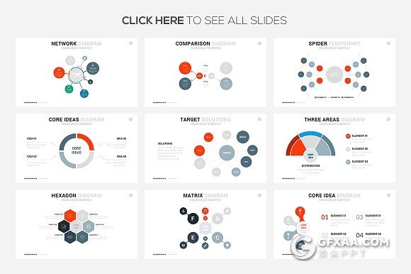 34页互联网络信息图形图表PPT模板 - 顶尖PPT