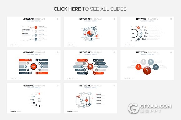 34页互联网络信息图形图表PPT模板 - 顶尖PPT