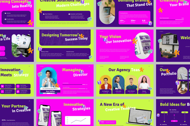 创意机构团队简介PPT模板 - 顶尖PPT