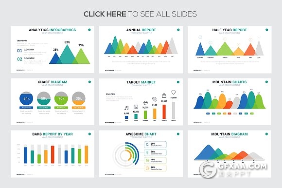 54页统计图表PPT图形图表模板 - 顶尖PPT