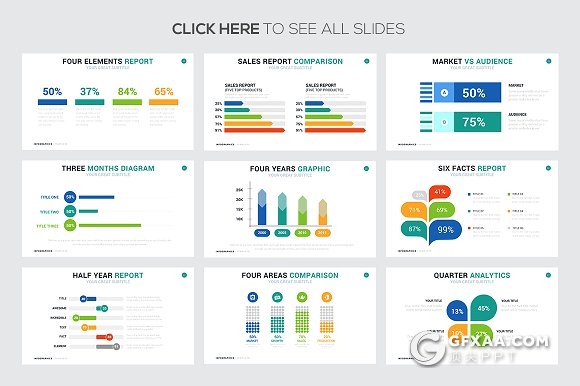 54页统计图表PPT图形图表模板 - 顶尖PPT
