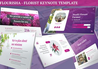 花卉花店经营管理运营策略Keynote模板 - 顶尖PPT