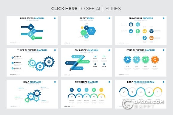 71页过程步骤演示信息图表keynote模板 - 顶尖PPT