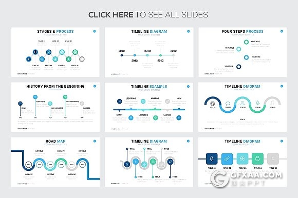 25页时间轴信息图表keynote模板 - 顶尖PPT