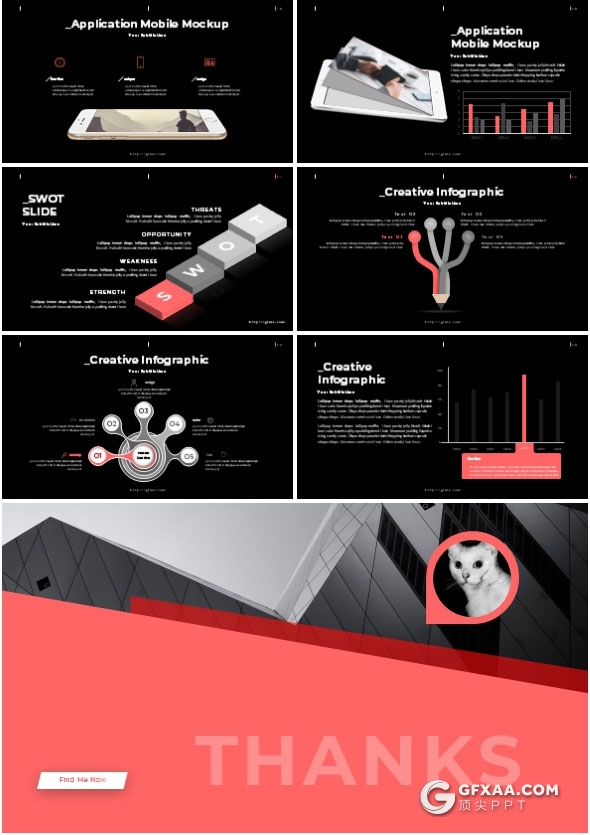 2018创意图形组合杂志风格PPT模板 - 顶尖PPT
