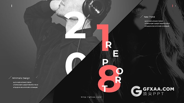 2018创意图形组合杂志风格PPT模板 - 顶尖PPT