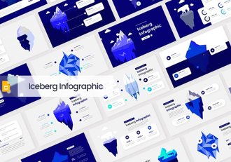深蓝色创意冰山图形PPT模板 - 顶尖PPT