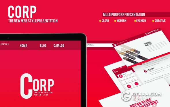 55页大红色集团会议多功能PPT模板 - 顶尖PPT